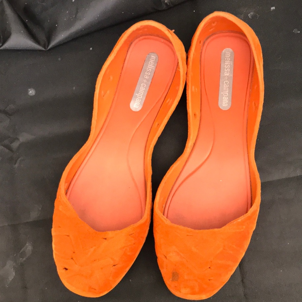 Vibrant Orange Minimalist Flats melissa campana